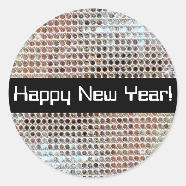 Happy New Year Sequin Sticker (Front)