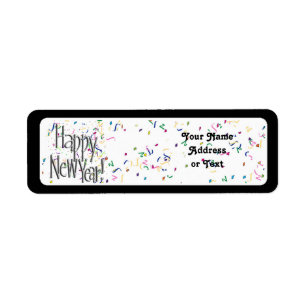 Happy New Year - Silver Text With Confetti
