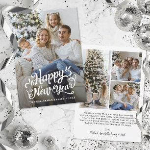Happy New Year Simple Elegant Photo  Holiday Card
