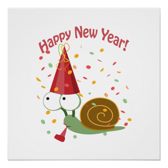 Happy new Year Snail Poster (Front)