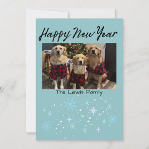 Happy New Year Snowflake Photo Card