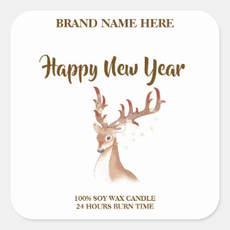 Happy New Year Sophisticated New Year Candle Label