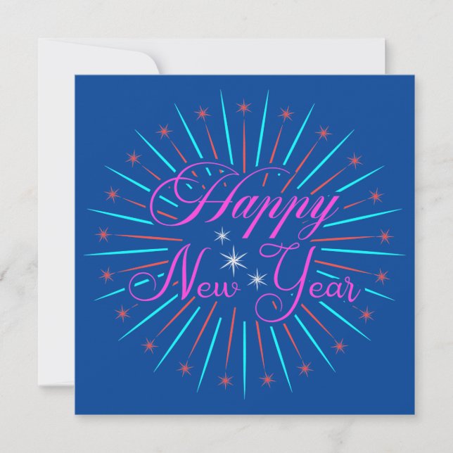 Happy New Year Sparkles Greeting Card (Front)