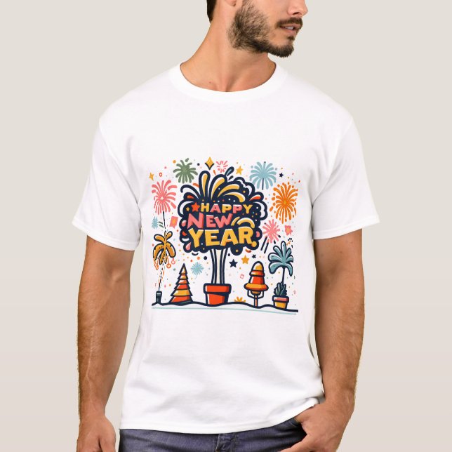 Happy New Year Sparkles T-Shirt (Front)
