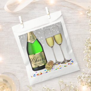 Happy New Year Sparkling Wine Bottle 2025 Favour Bags