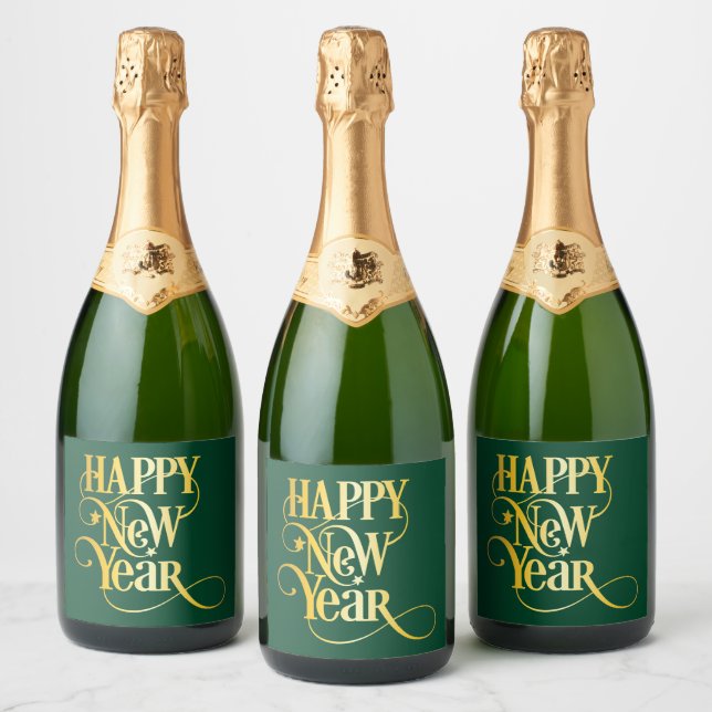 Happy New Year  Sparkling Wine Label (Bottles)