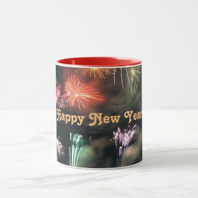 Happy New Year, Spectacular Fireworks, Mug (Center)