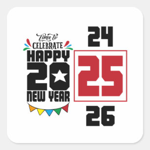 Happy New Year Square Sticker