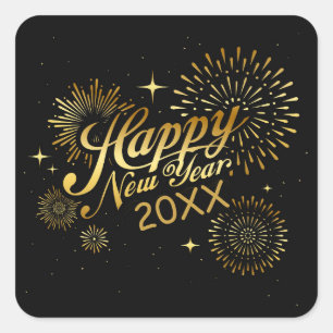 Happy New Year Square Sticker
