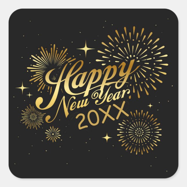Happy New Year  Square Sticker (Front)