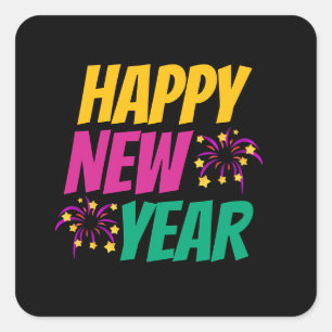 Happy New Year  Square Sticker