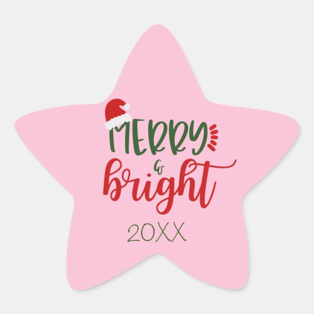 Happy New Year Star Stickers - change year (Front)