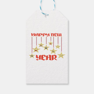 Happy New Year stars Gift Tags