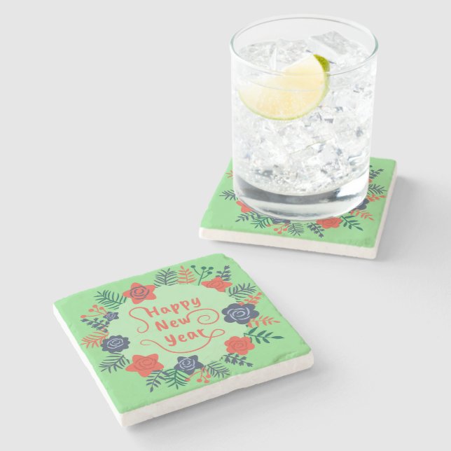 HAPPY NEW YEAR  STONE COASTER (Side)