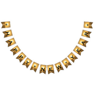 Happy New Year (Sunset) Personalise Bunting Flags