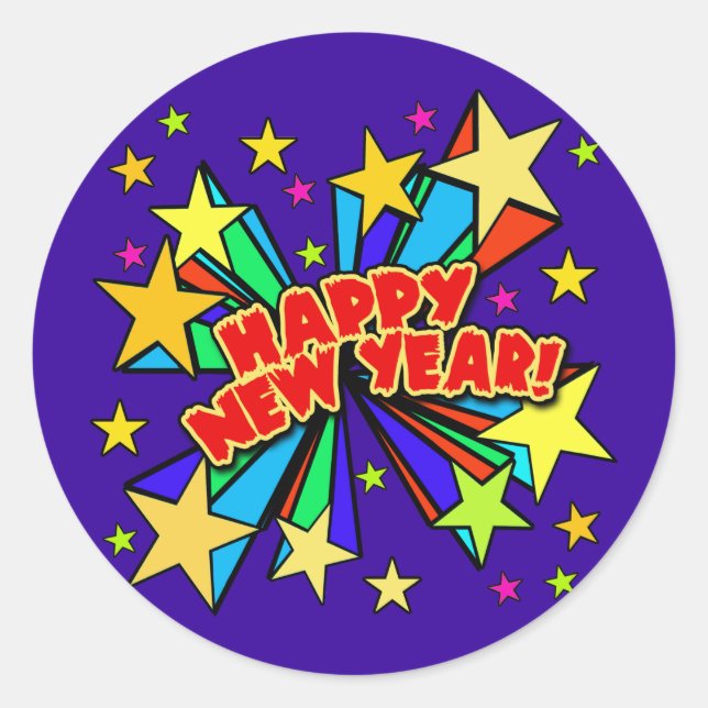 Happy New Year T-shirts, Beer Steins, Party Favour Classic Round Sticker (Front)
