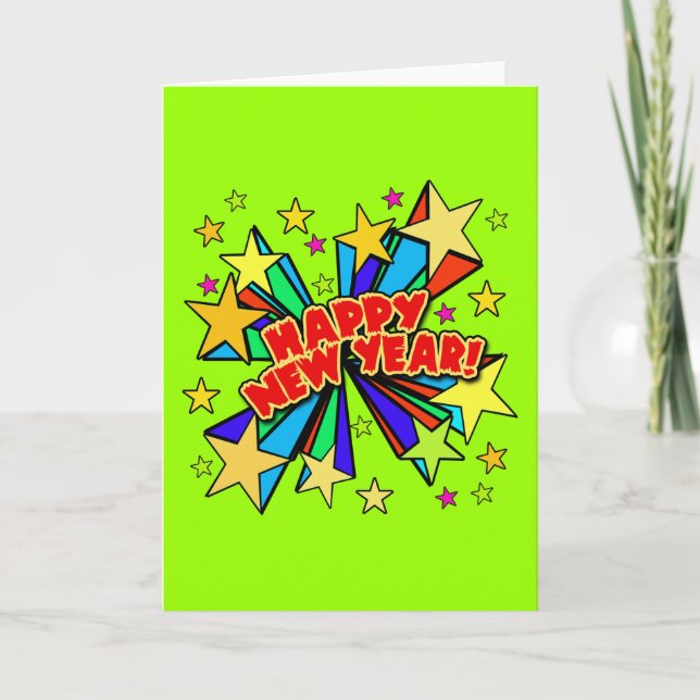 Happy New Year T-shirts, Beer Steins, Party Holiday Card (Front)