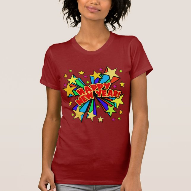 Happy New Year T-shirts, Beer Steins, Party T-Shirt (Front)