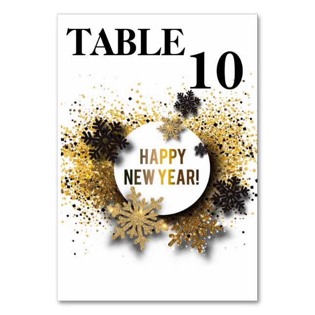 Happy New Year Table Number (Front)