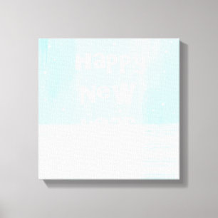 happy new year text art canvas print