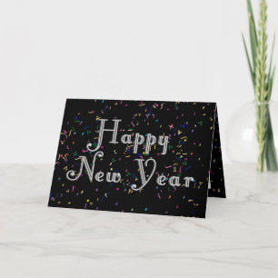 Happy New Year Text Design Holiday Card