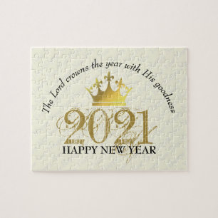 HAPPY NEW YEAR The Lord Crowns The Year 2021 Jigsaw Puzzle