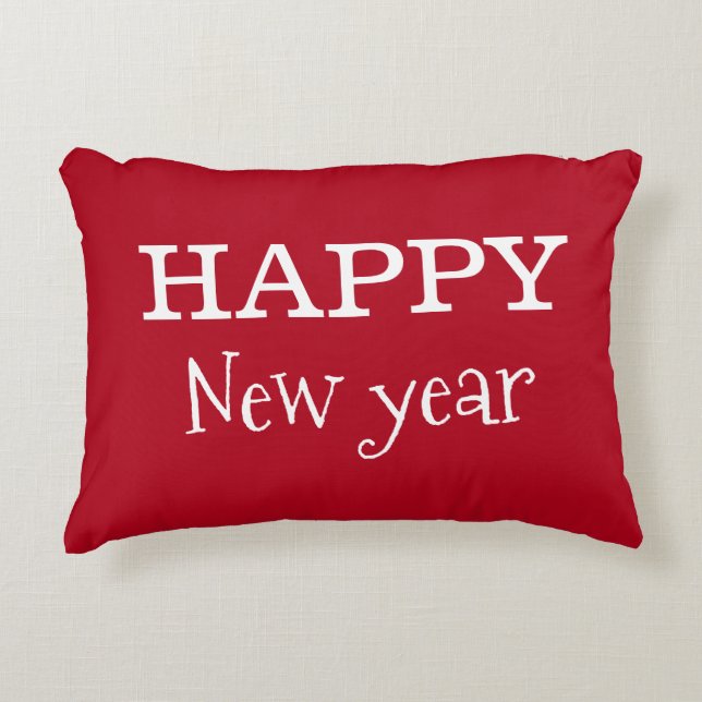 “Happy New Year” Throw Accent Pillow (Front)