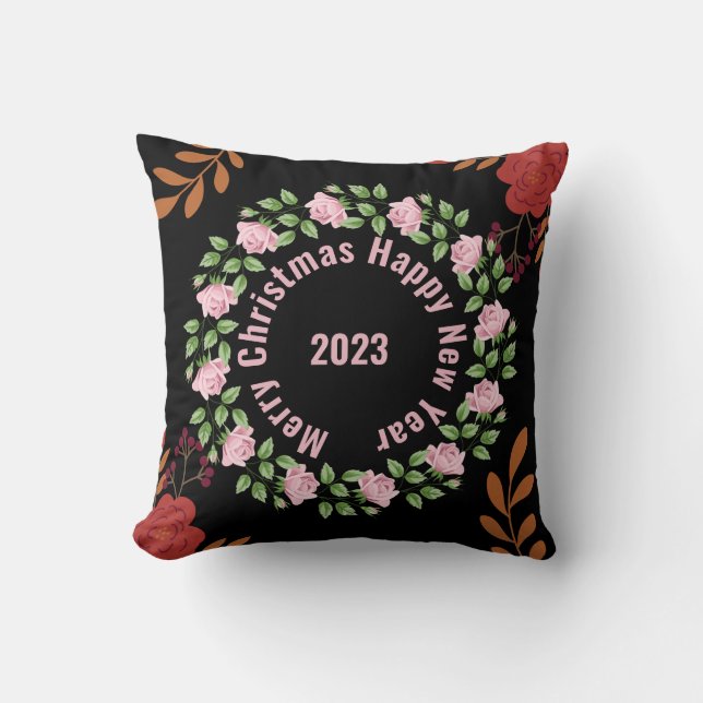 Happy New Year Throw Pillow (Front)
