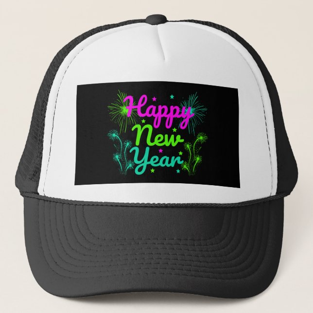 Happy New Year  Trucker Hat (Front)