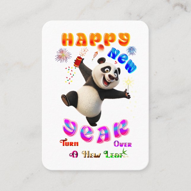 Happy New Year Turn Over A New Leaf Discount Card (Front)