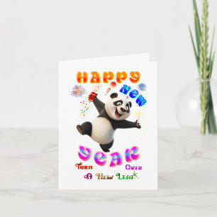 Happy New Year Turn Over A New Leaf Holiday Card
