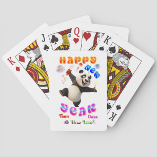 Happy New Year Turn Over A New Leaf Playing Cards