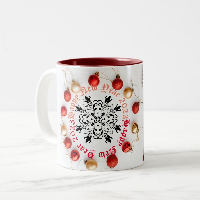Happy New year Two-Tone Coffee Mug 2023 (Front Left)