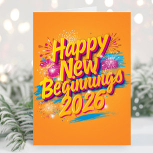 Happy New year vibrant colorful Card