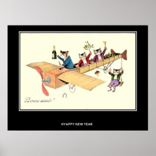 HAPPY NEW YEAR Vintage Poster