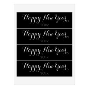 Happy New Year Water Bottle Label