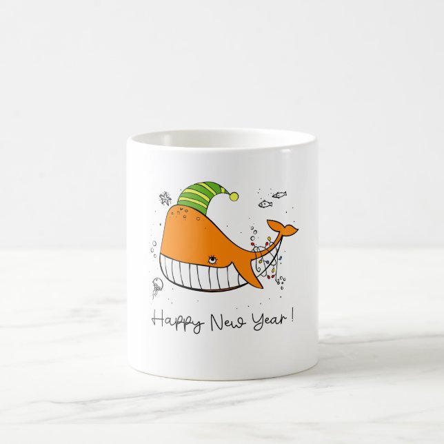 happy new year - whale lover coffee mug (Center)