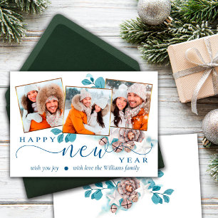 Happy New Year Winter Greeting Photo Card