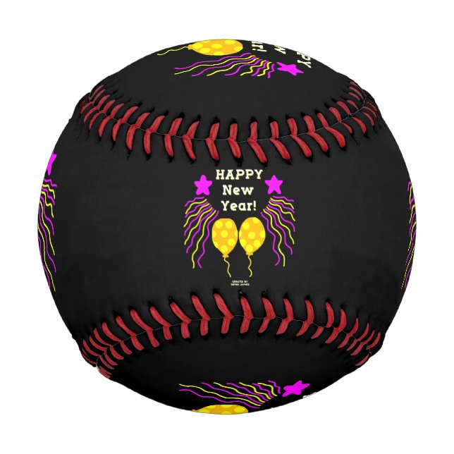 Happy New Year Wishes Baseball (Front)