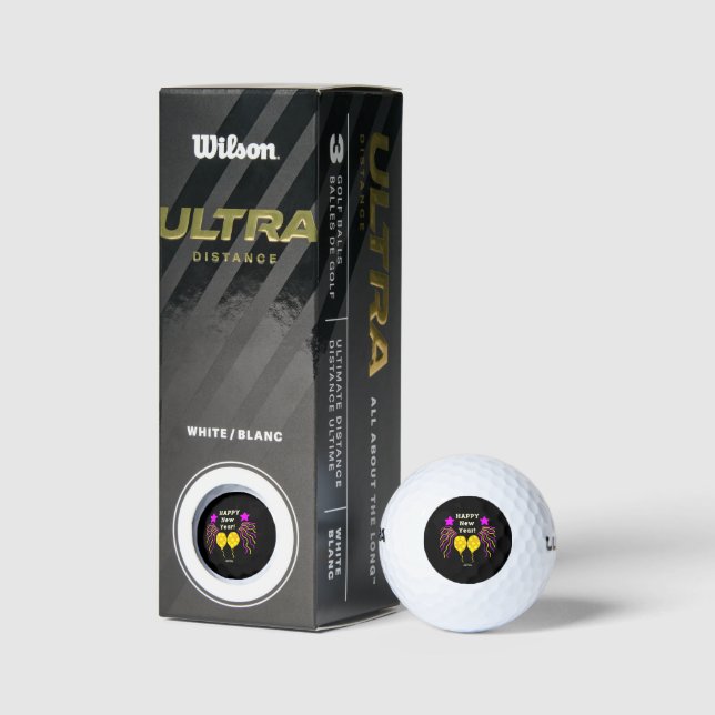 Happy New Year Wishes Golf Balls (Packaging)