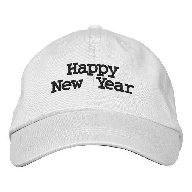 Happy New Year Wishes Printed-Hat Handsome Eve Embroidered Hat (Front)