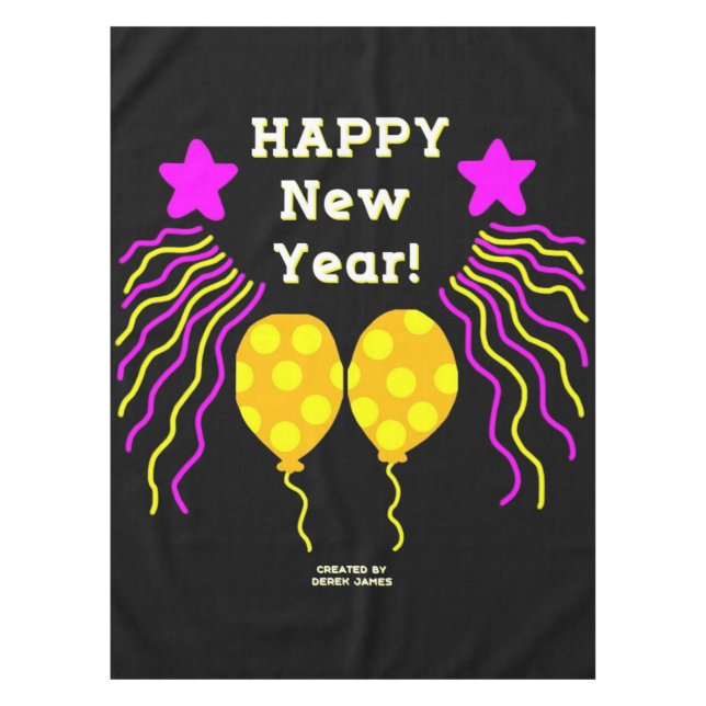 Happy New Year Wishes Tablecloth (Front)