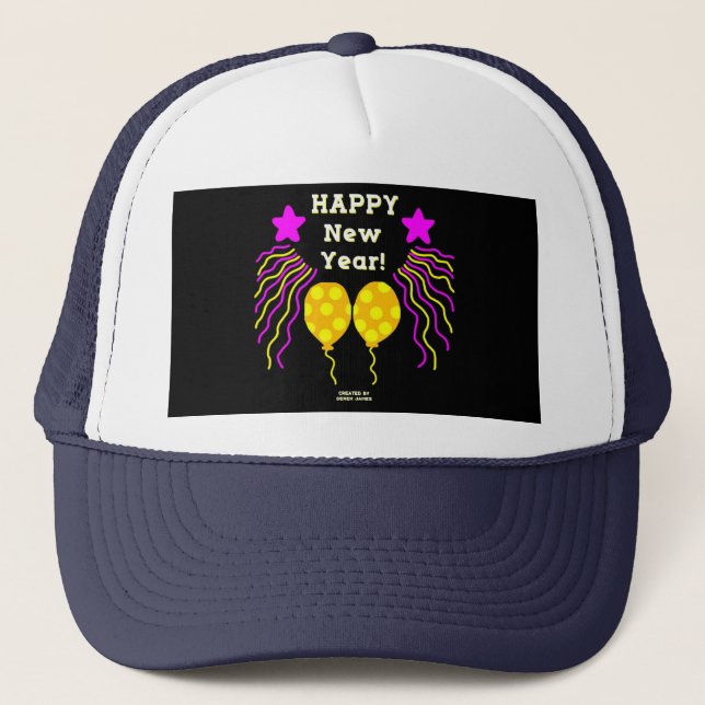 Happy New Year Wishes Trucker Hat (Front)