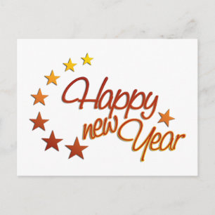 Happy New Year with starlight Holiday Postcard