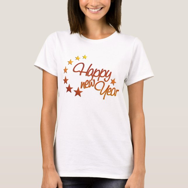 Happy New Year with starlight T-Shirt (Front)