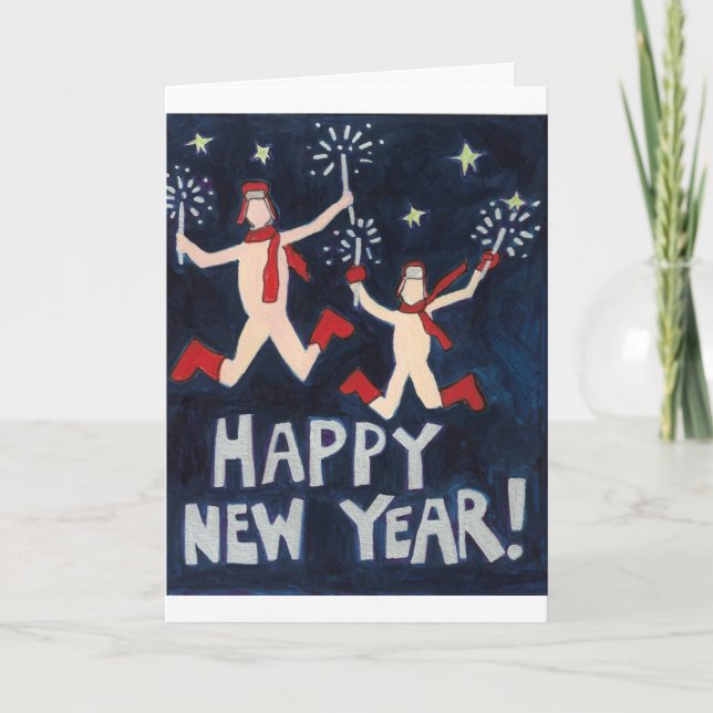Happy New Year Without A Stitch Holiday Card (Front)