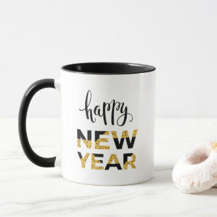 Happy New Year words mug