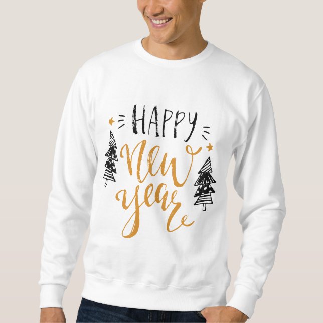 Happy New Year words sweatshirt (Front)