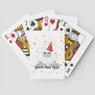 Happy New Year Yeti Playing Cards