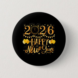 Happy New Years 2026 6 Cm Round Badge